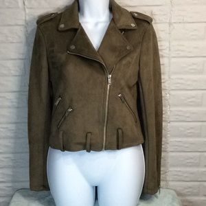 Bar III faux suede moto jacket Sz S